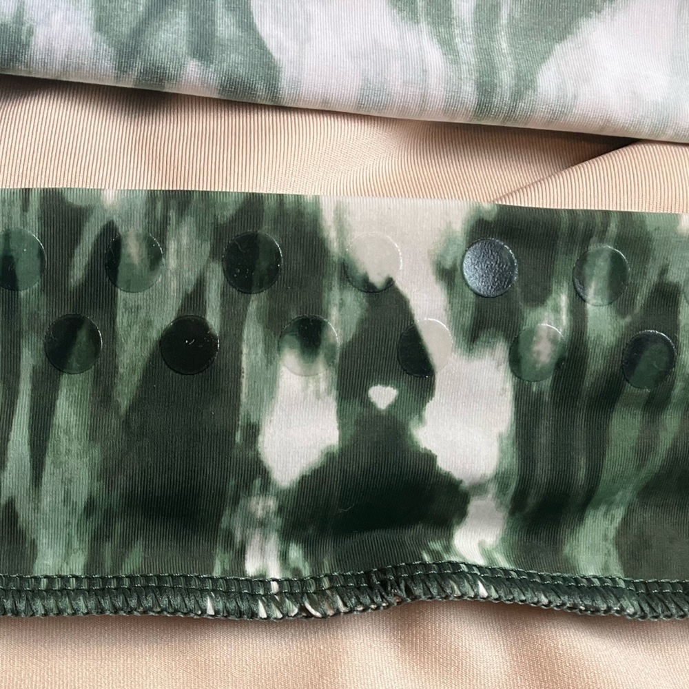 Duluth Trading Co Suit Up Tankini 2-PIECE Swim Set Green Ikat Print Size 18 - Picture 7 of 15